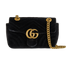 GG Marmont Bag, &pound;595, Handbags, Black, Velvet, Front view